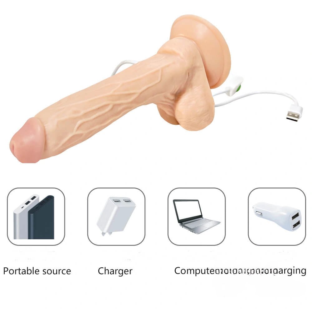 Vibrating Suction Cup Dildo - Vibrating Thrusting Dildo