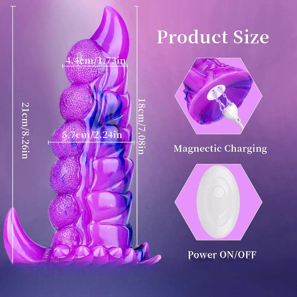 Vibrating Tentacle Dildo 8in - Remote Control Fantasy