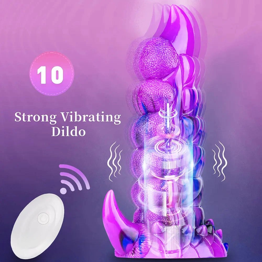 Vibrating Tentacle Dildo 8in - Remote Control Fantasy