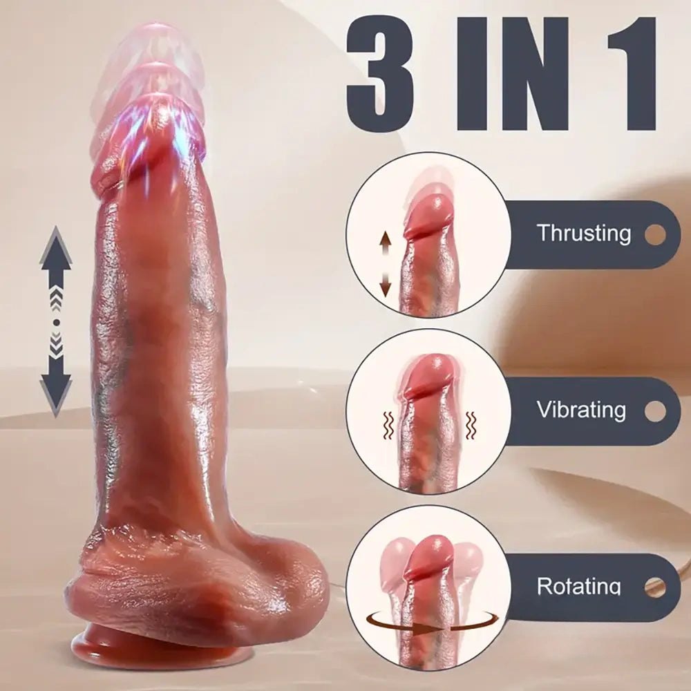 Vibrating Thrusting Rotating Dildo - Vibrating Dildo
