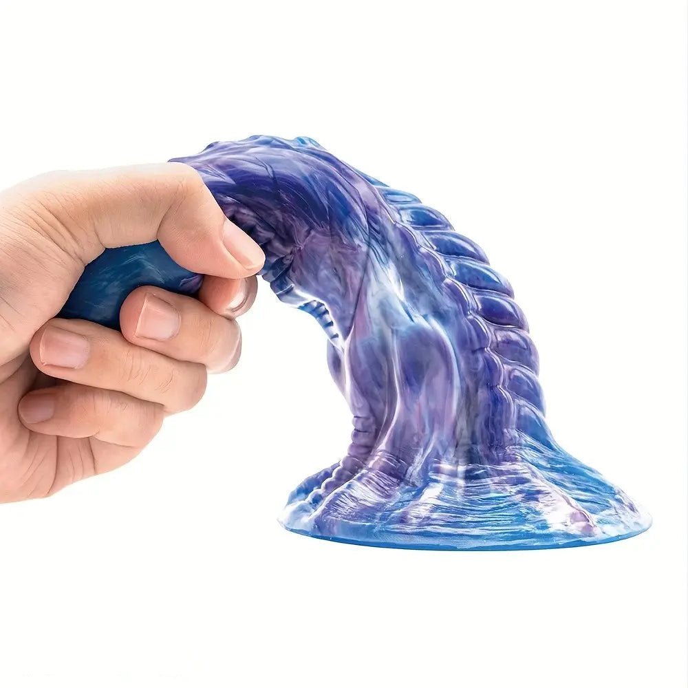 Violet Dragon Scale Fantasy Dildo - Ridged Monster Dildo