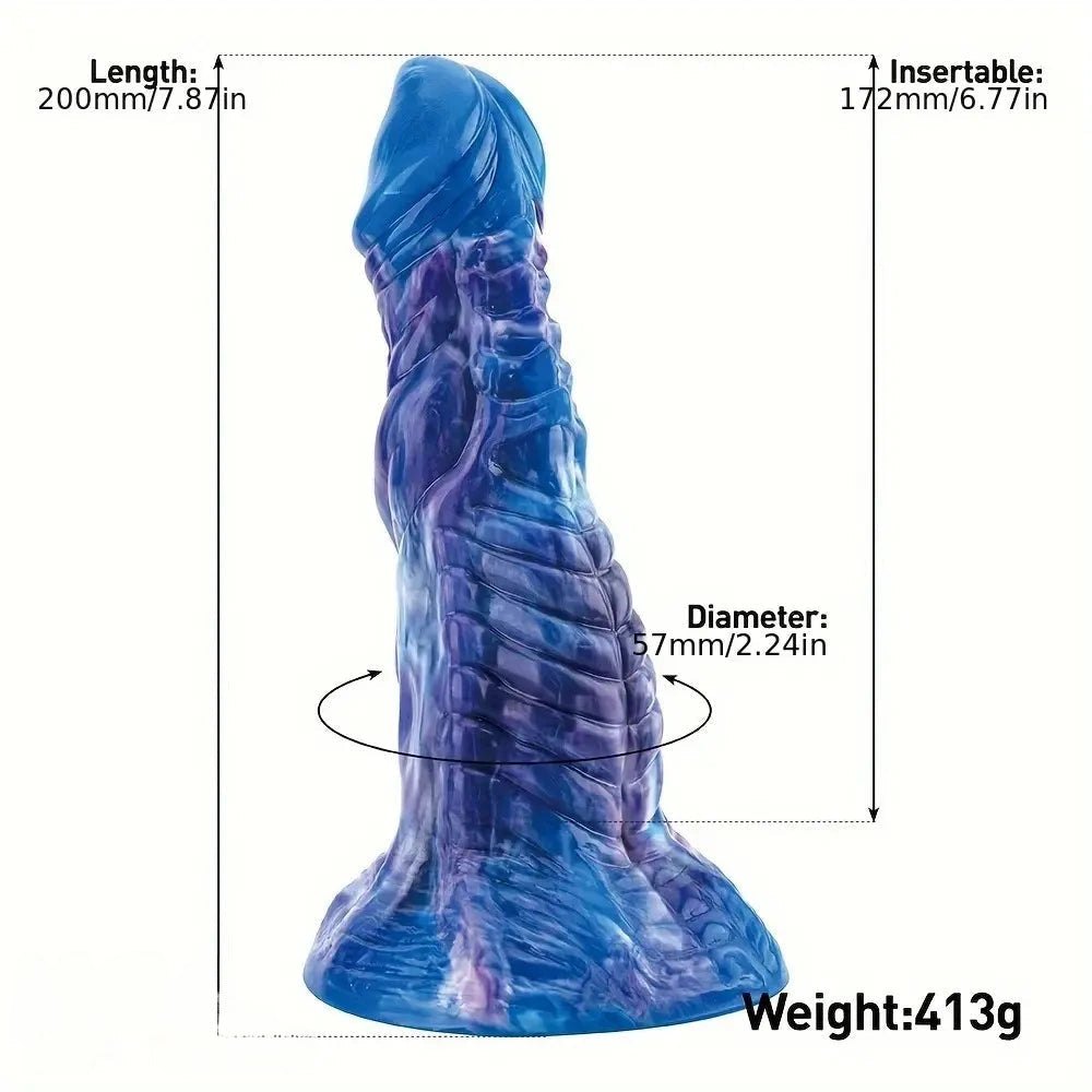 Violet Dragon Scale Fantasy Dildo - Ridged Monster Dildo