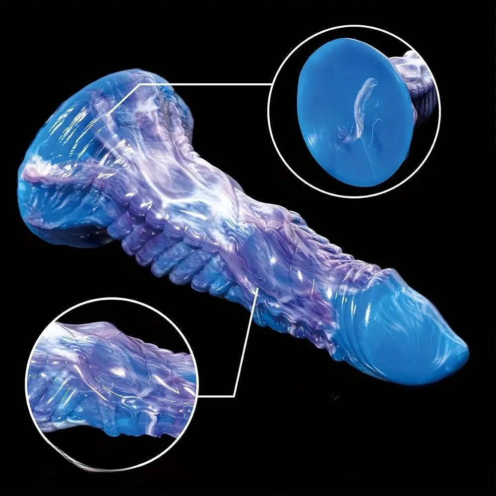Violet Dragon Scale Fantasy Dildo - Ridged Monster Dildo