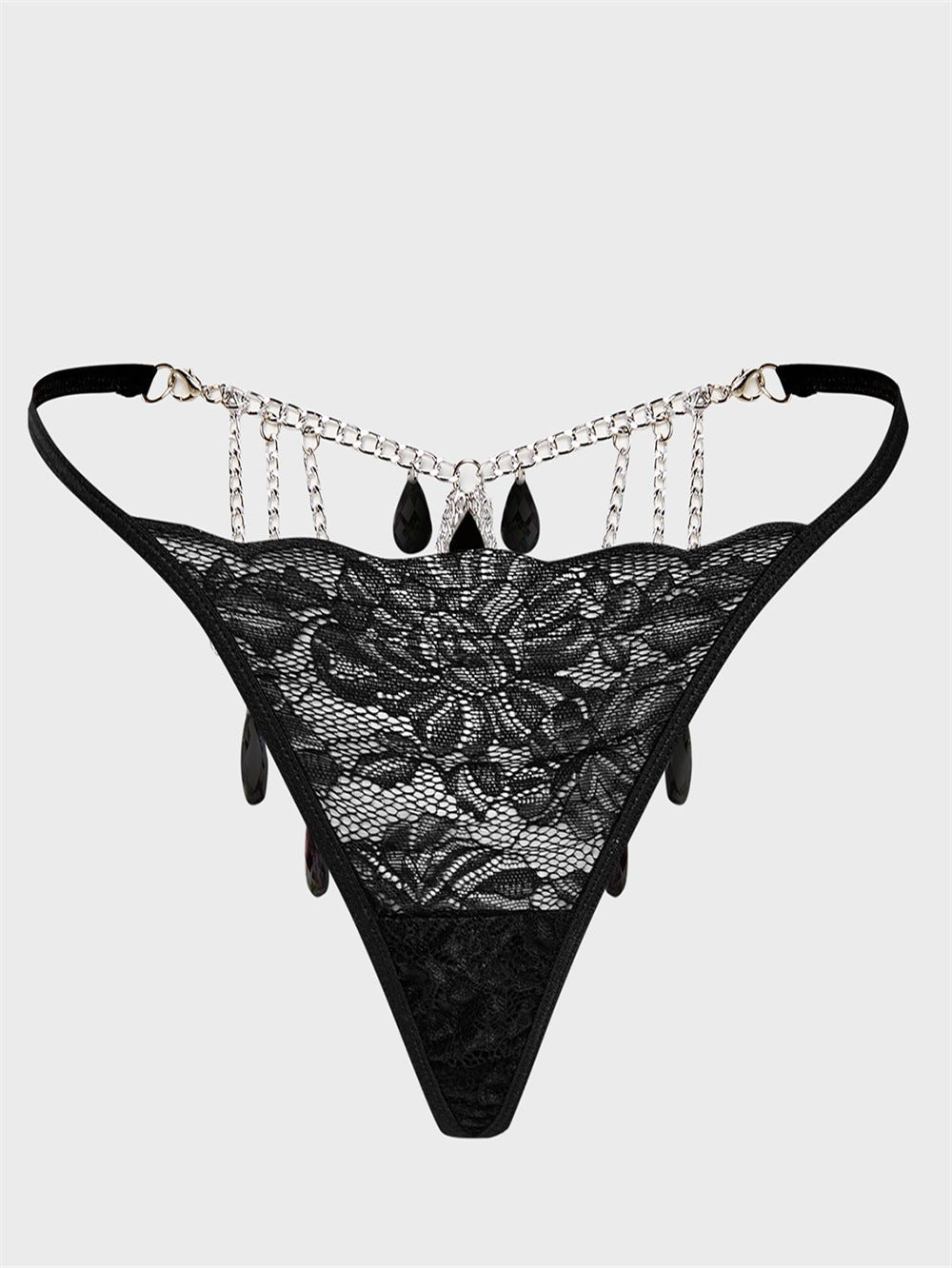 Water Drop Gem Lace Thong - Sexy G String Thong
