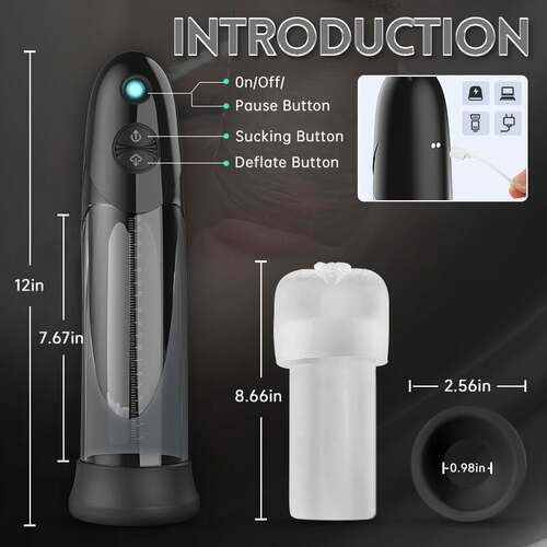 Waterproof Vacuum Penis Pump - TPE Suction Pump for Men