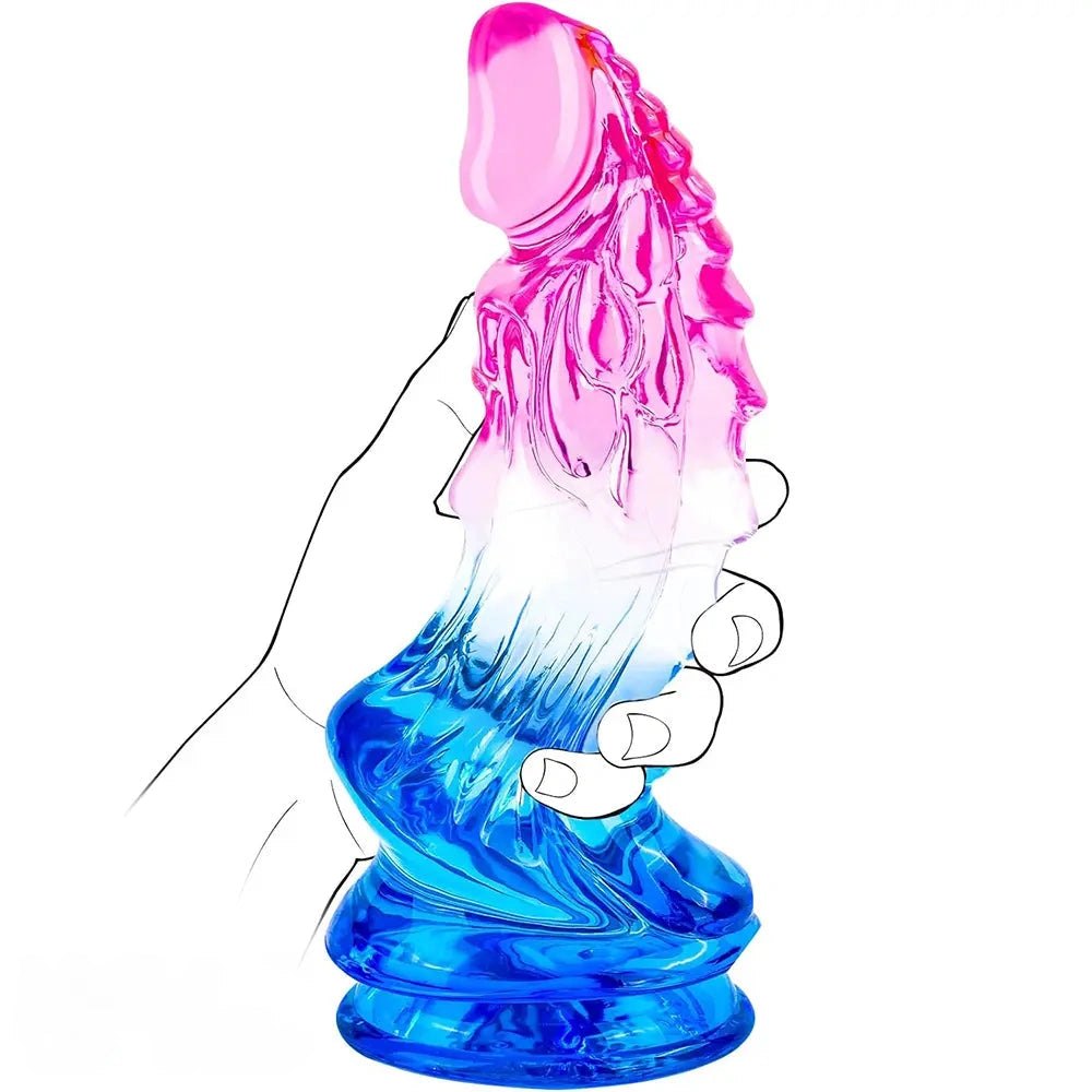 Wave Texture Fantasy Dildo - Big Fantasy Dildo 8.7 in