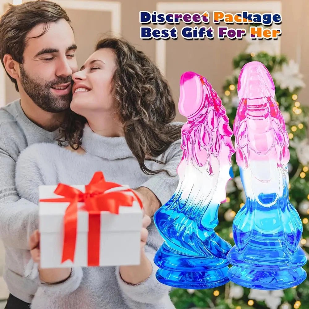 Wave Texture Fantasy Dildo - Big Fantasy Dildo 8.7 in