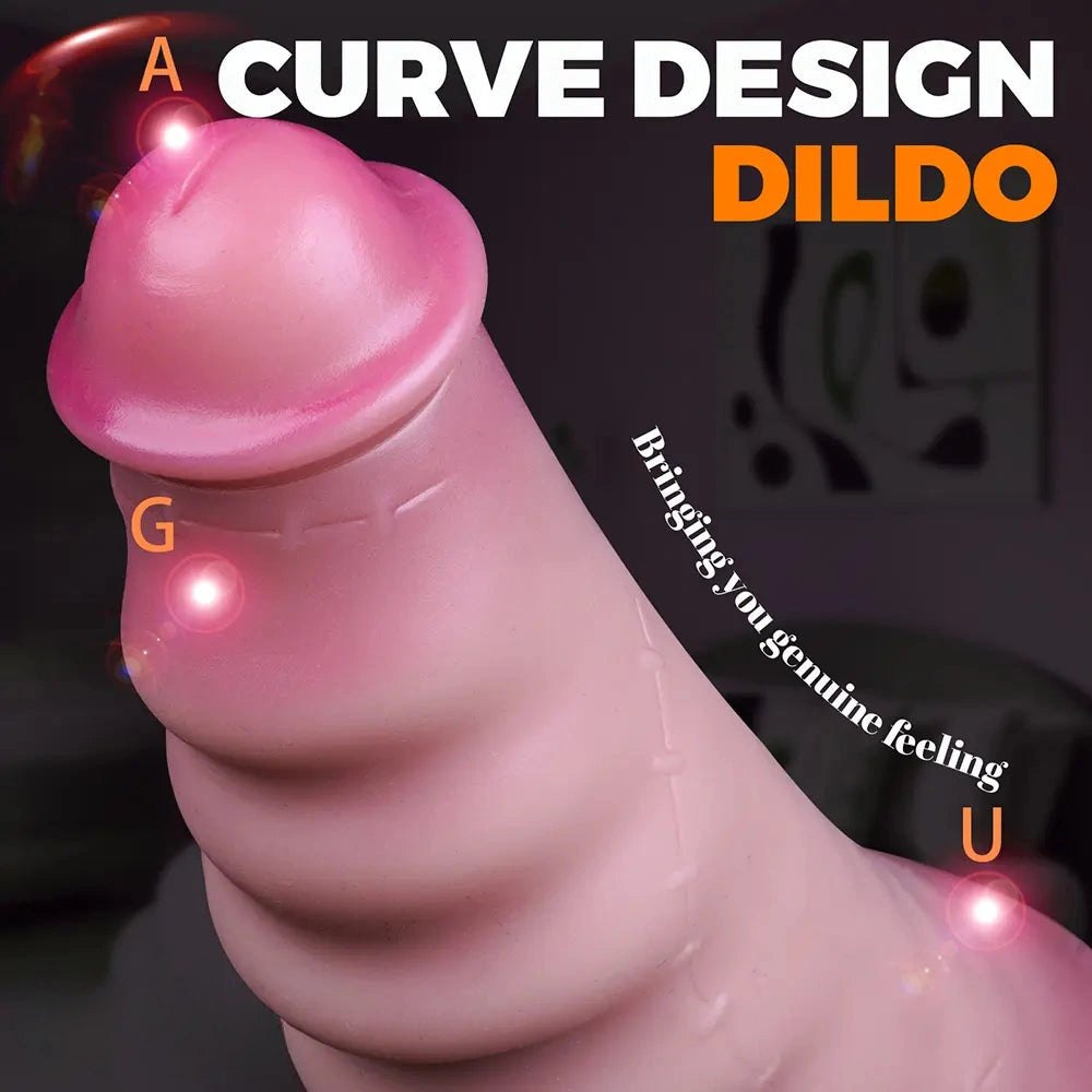 Wavy Liquid Silicone G-Spot Dildo - Curved G-Spot Dildo