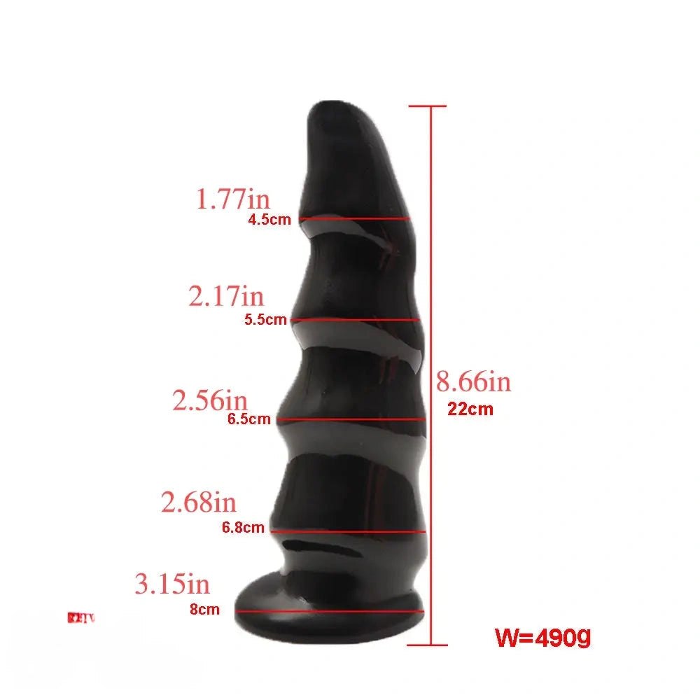 Wavy Ribbed Silicone Anal Dildo - Multi-Size Anal Dildo