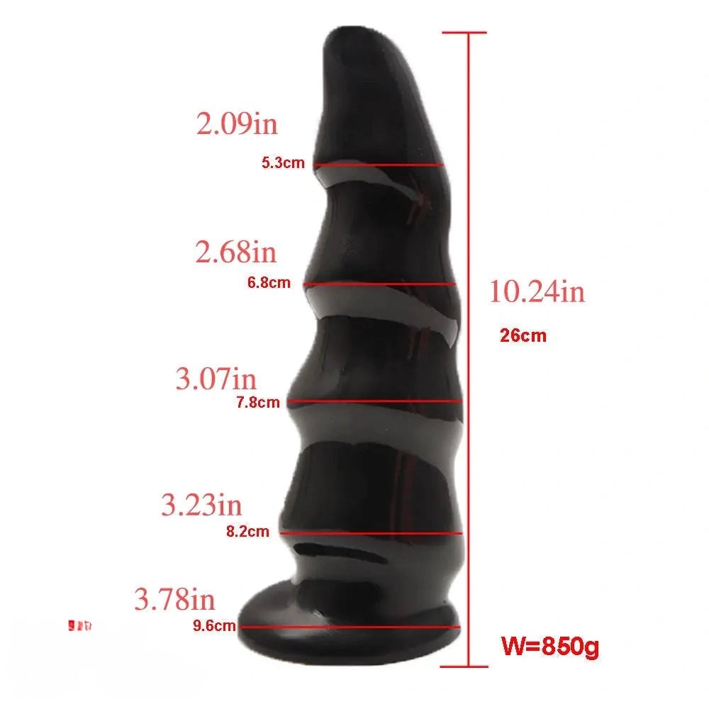 Wavy Ribbed Silicone Anal Dildo - Multi-Size Anal Dildo