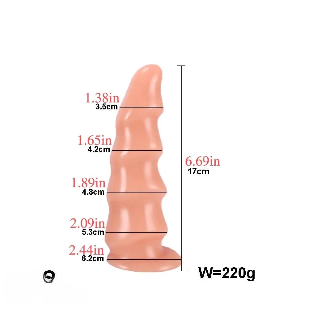 Wavy Ribbed Silicone Anal Dildo - Multi-Size Anal Dildo