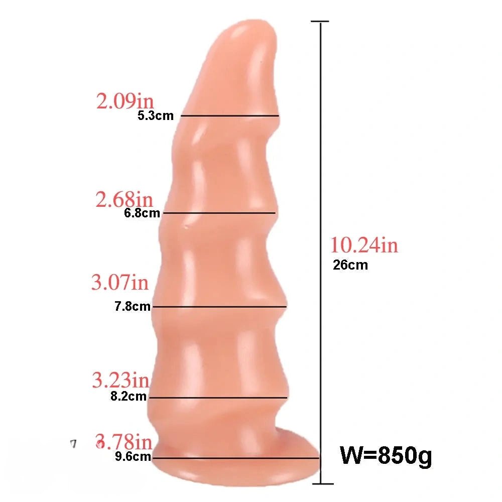 Wavy Ribbed Silicone Anal Dildo - Multi-Size Anal Dildo