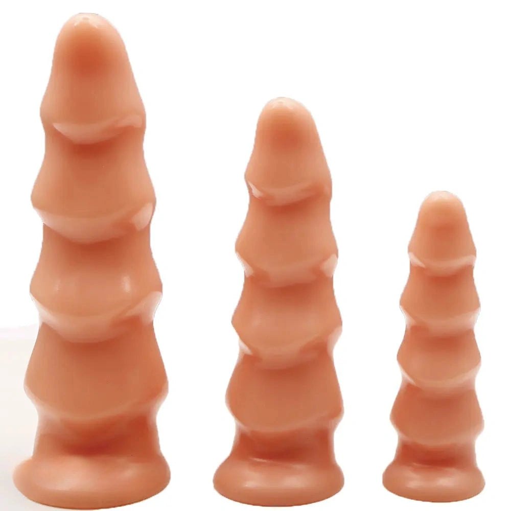Wavy Ribbed Silicone Anal Dildo - Multi-Size Anal Dildo