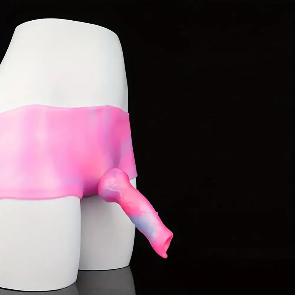 Wearable Dog Knot Dildo - Silicone Animal Knot Panty Dildo
