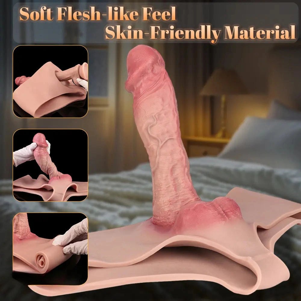 Wearable Hollow Dildo Sleeve - Silicone Strap-On Dildo