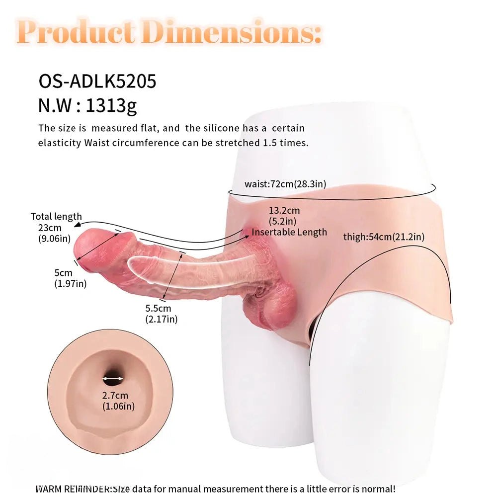 Wearable Hollow Dildo Sleeve - Silicone Strap-On Dildo