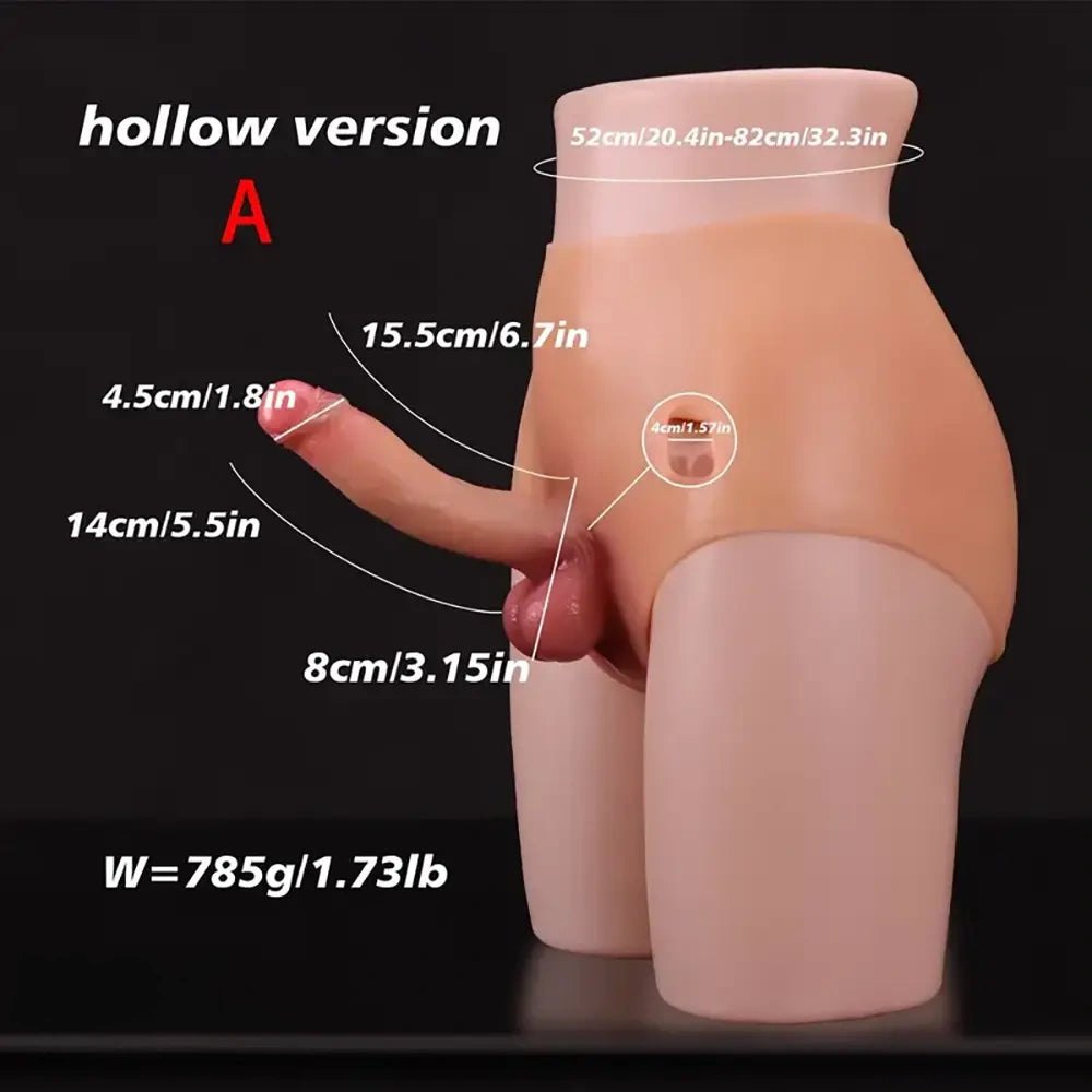 Wearable Panty Strap-On Dildo - Hollow Strap-On Harness