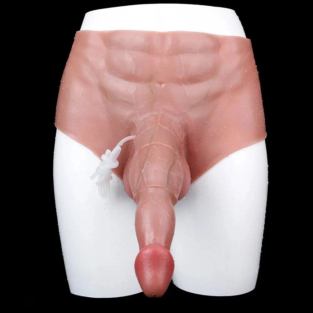 Wearable Squirting Strap-On - Realistic Panty Dildo 10 in