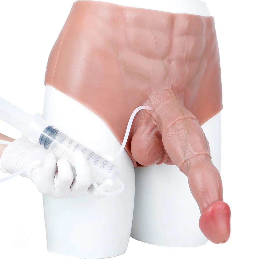Wearable Squirting Strap-On - Realistic Panty Dildo 10 in