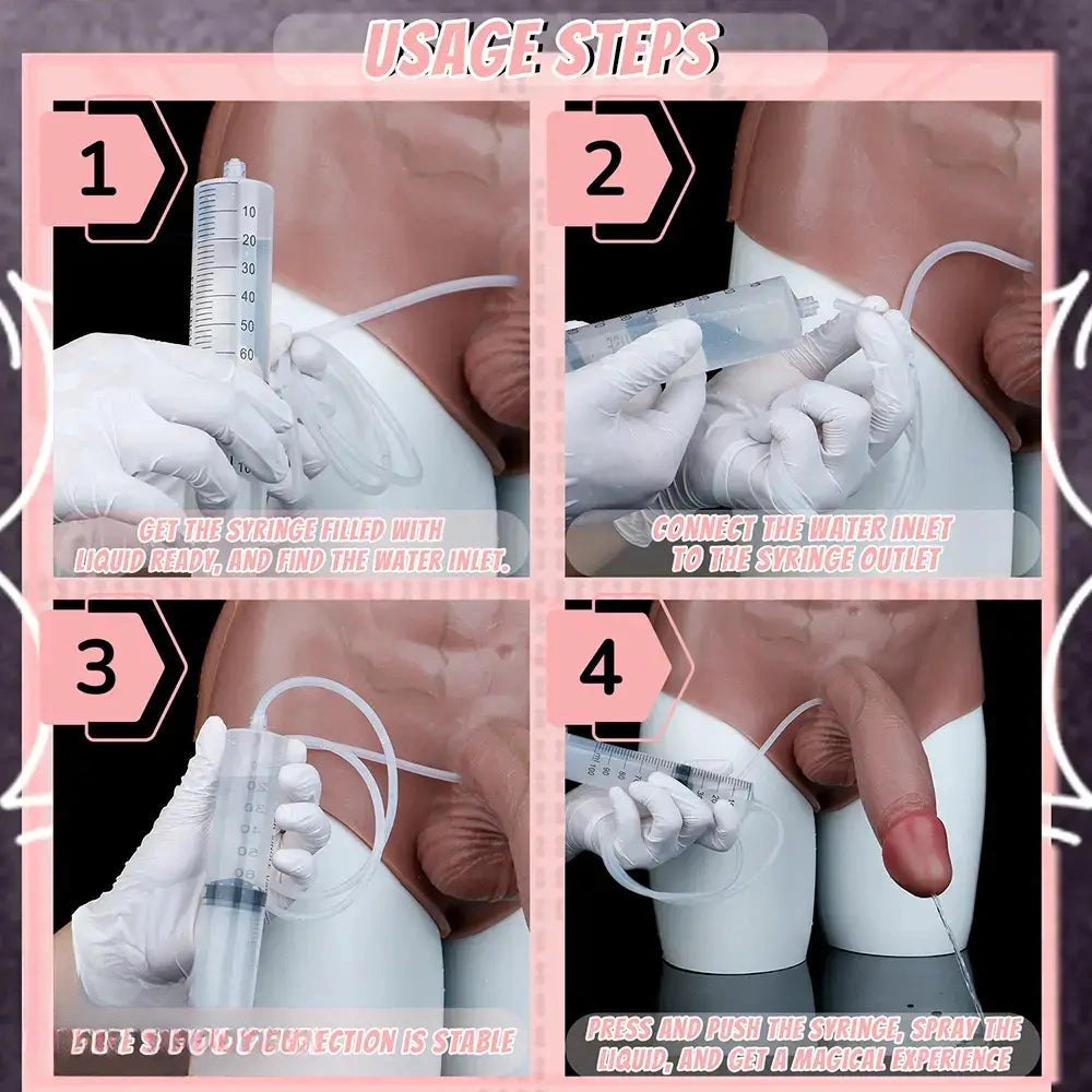 Wearable Squirting Strap-On - Realistic Panty Dildo 10 in