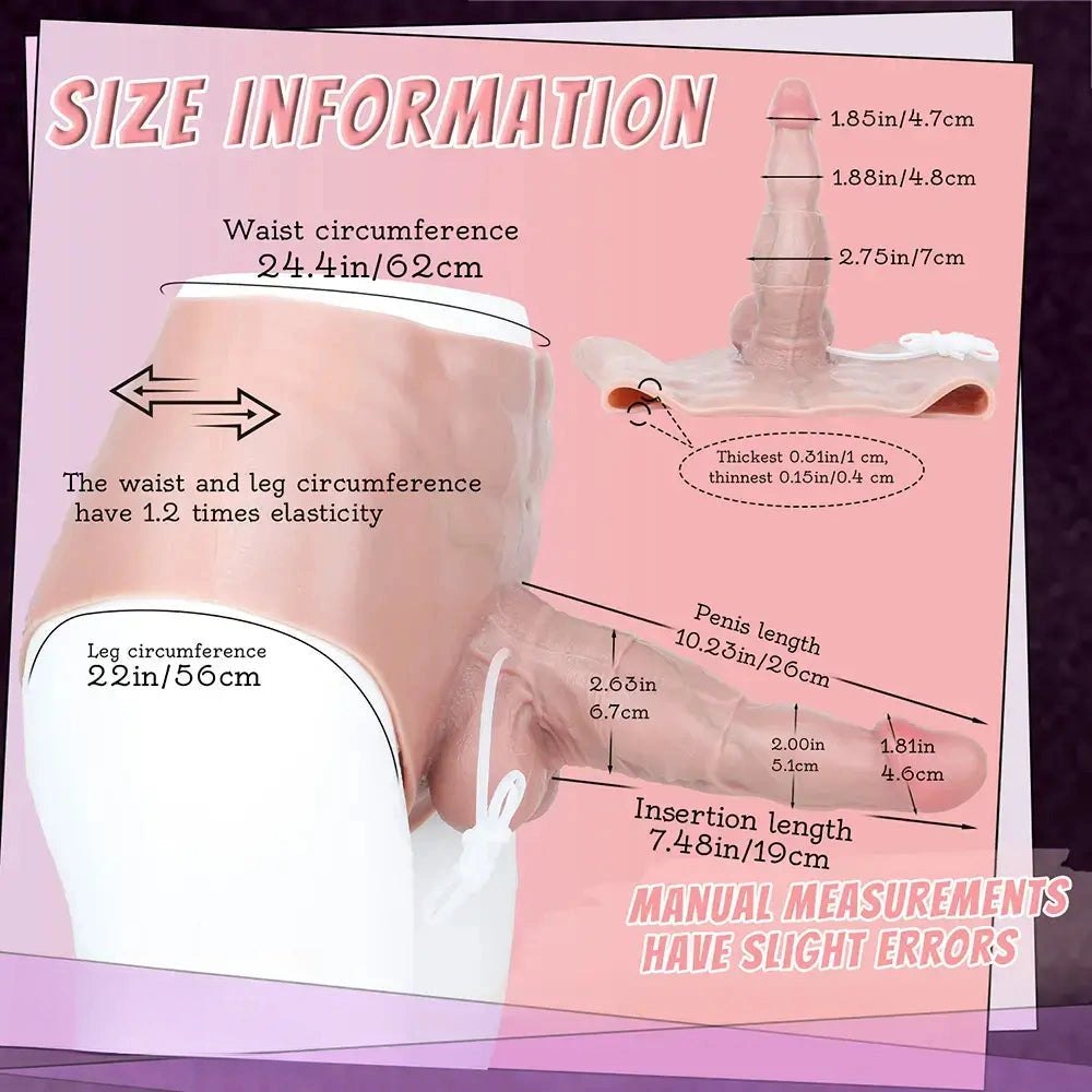 Wearable Squirting Strap-On - Realistic Panty Dildo 10 in