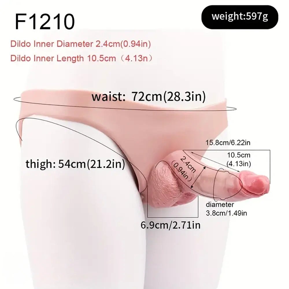 Wearable Strap-On Panty Dildo - Silicone Strap-On Harness Dildo
