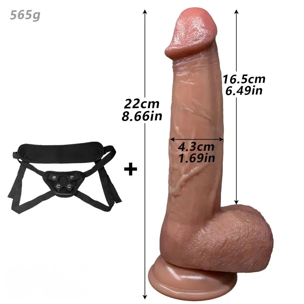 Wearable Strap-On Dildo 8.66in - Silicone Strap-On