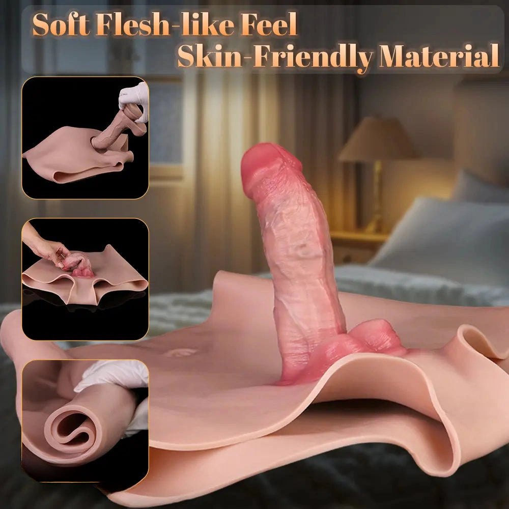 Wearable Thick Dildo Sheath - Realistic Strap-On Sleeve XL