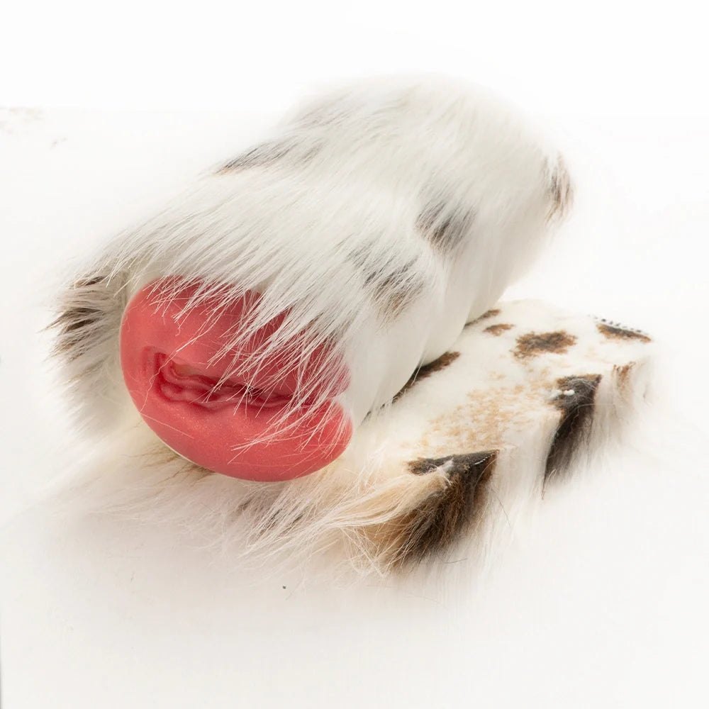White Spotted Fur Masturbator - Male Masturbator Toy