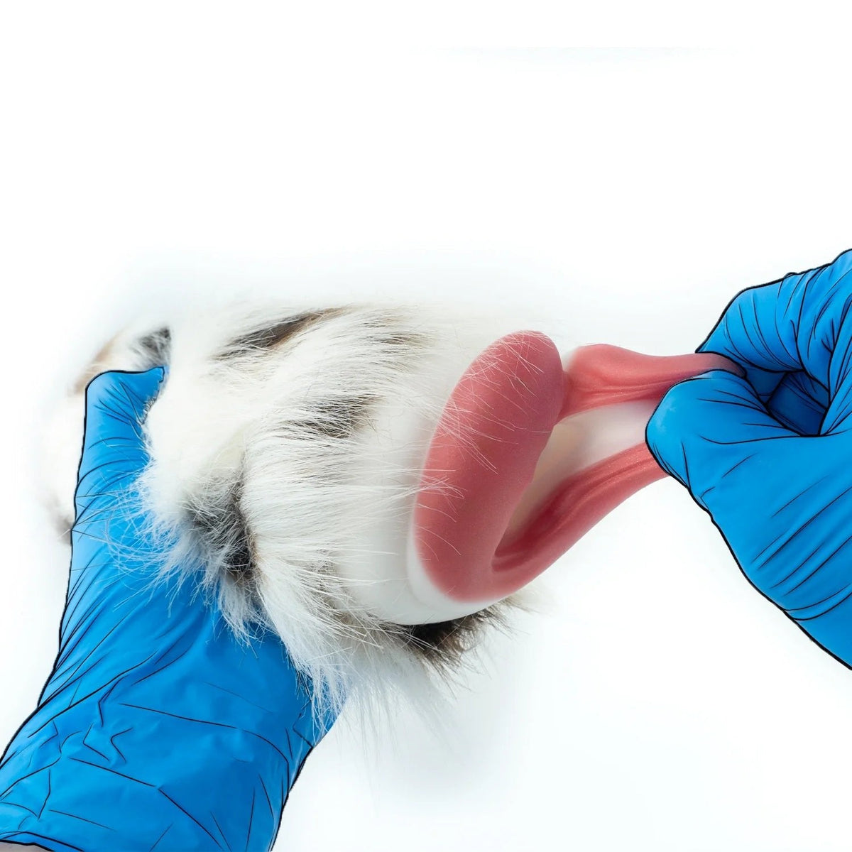 White Spotted Fur Masturbator - Male Masturbator Toy