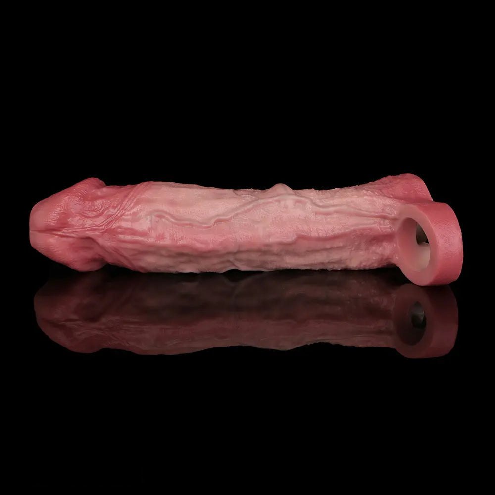 Wide Hollow Silicone Sleeve 9 in - Realistic Big Dildo