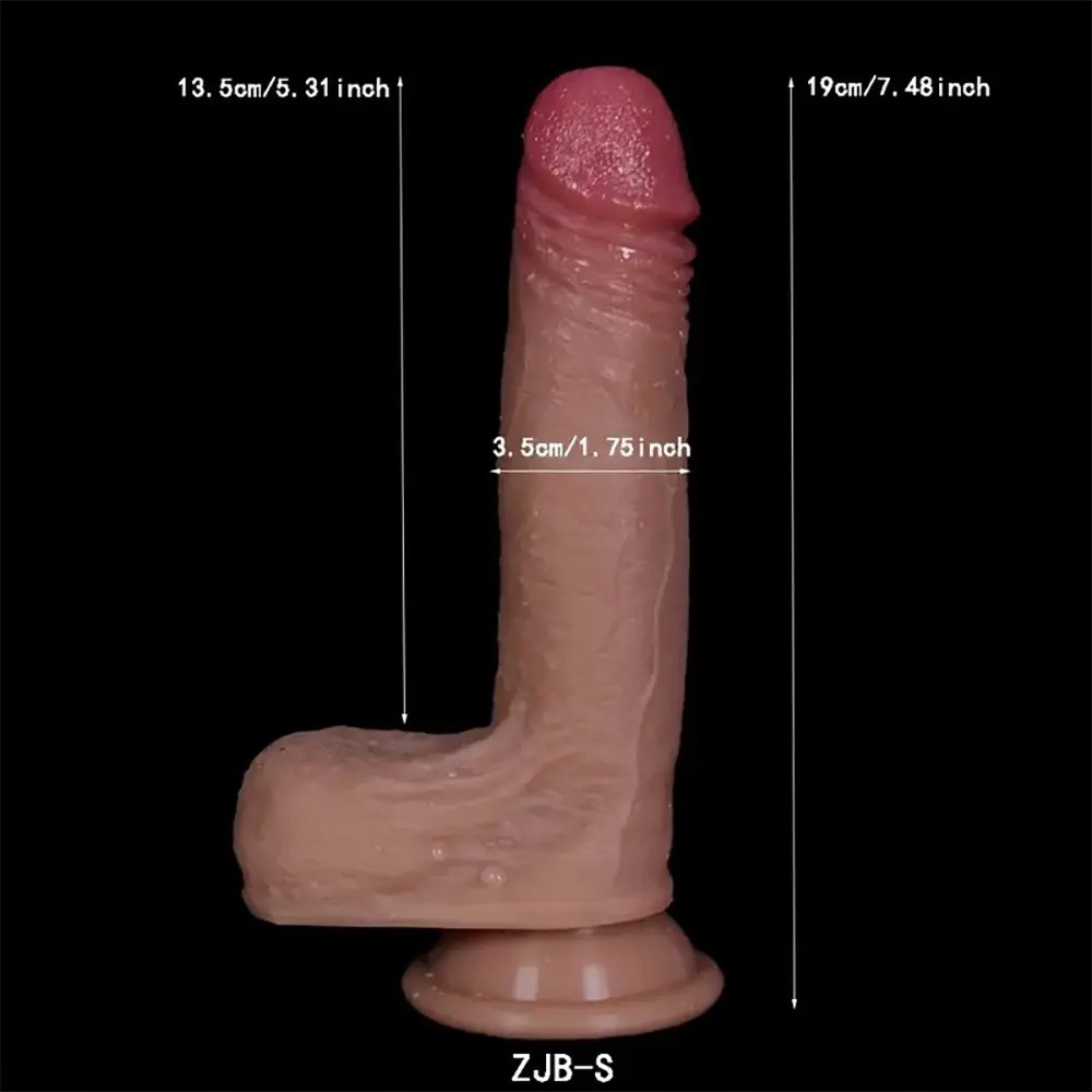 Wide Realistic Silicone Dildo - Big Realistic Dildo 7 in