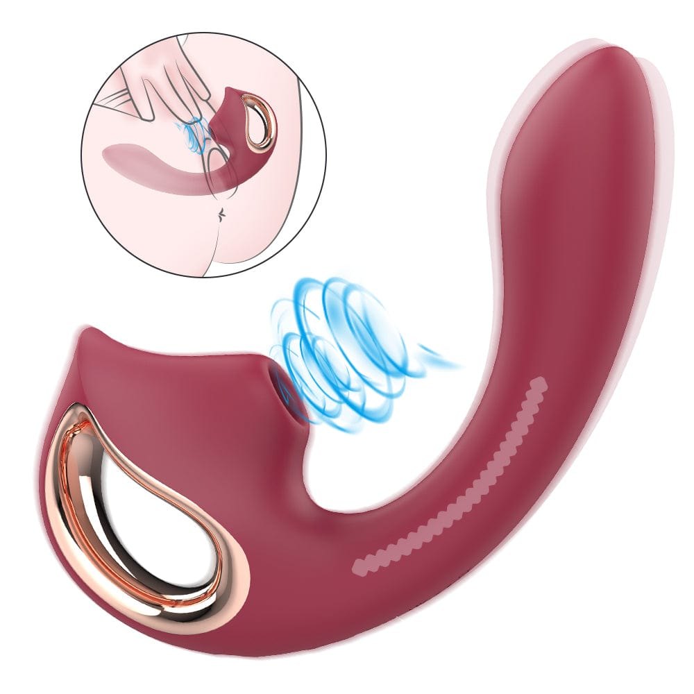 Wine Red G-Spot Suction Vibrator - Clitoral Suction Vibrator