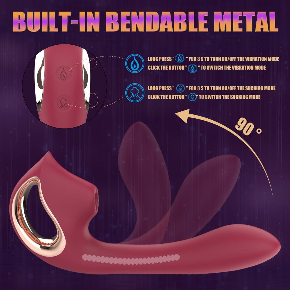Wine Red G-Spot Suction Vibrator - Clitoral Suction Vibrator
