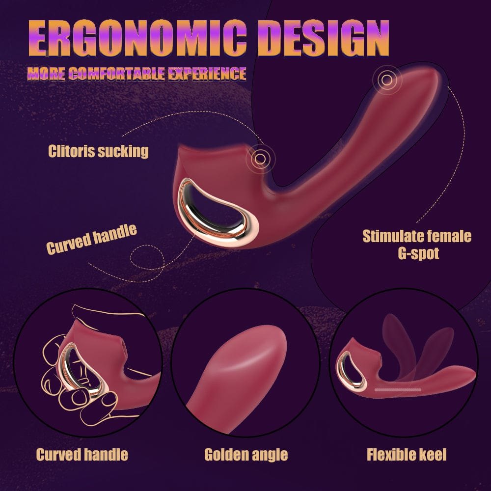 Wine Red G-Spot Suction Vibrator - Clitoral Suction Vibrator