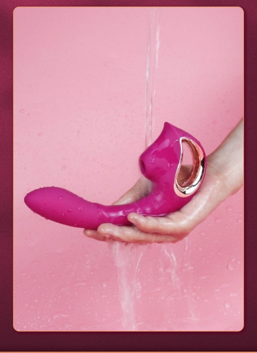 Wine Red G-Spot Suction Vibrator - Clitoral Suction Vibrator
