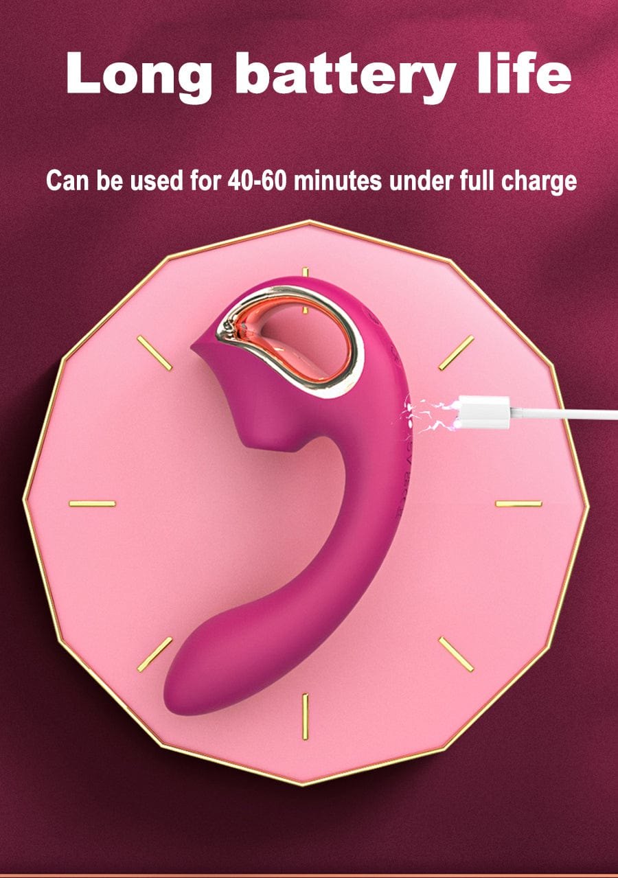Wine Red G-Spot Suction Vibrator - Clitoral Suction Vibrator