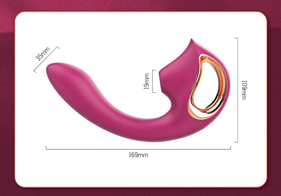 Wine Red G-Spot Suction Vibrator - Clitoral Suction Vibrator