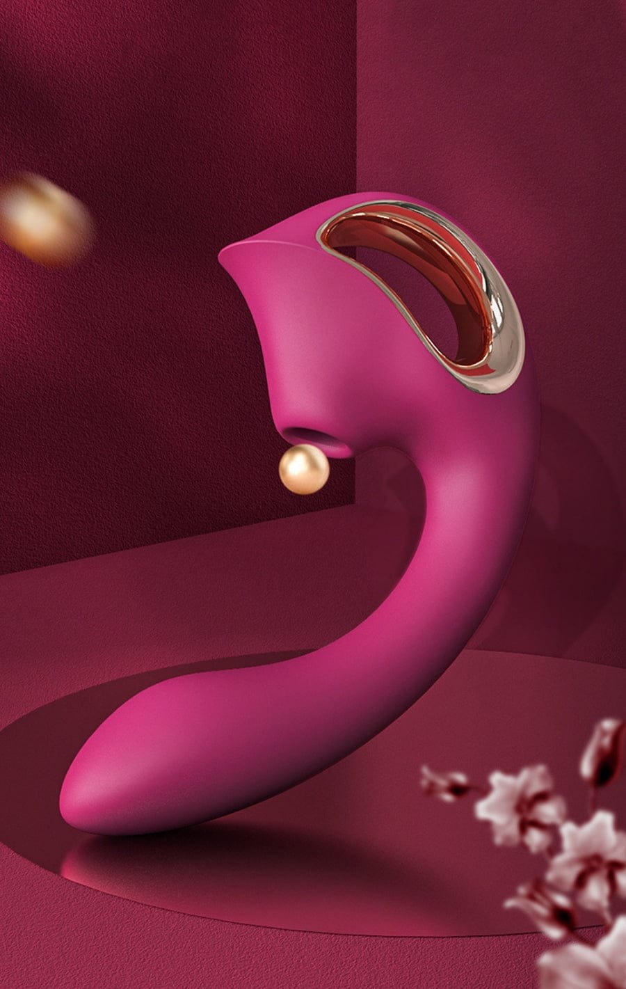 Wine Red G-Spot Suction Vibrator - Clitoral Suction Vibrator
