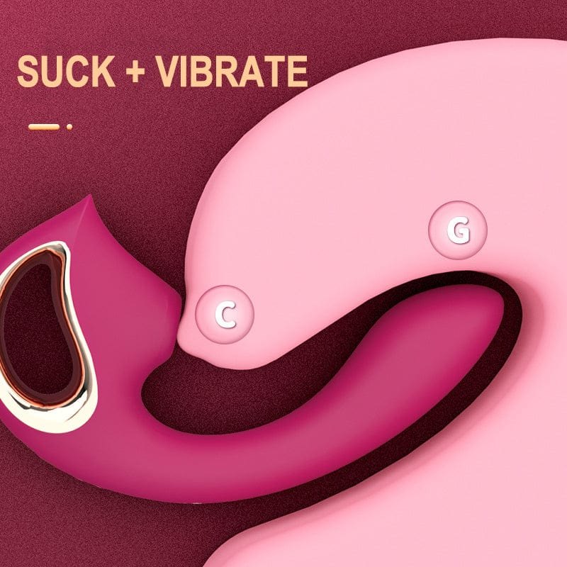 Wine Red G-Spot Suction Vibrator - Clitoral Suction Vibrator