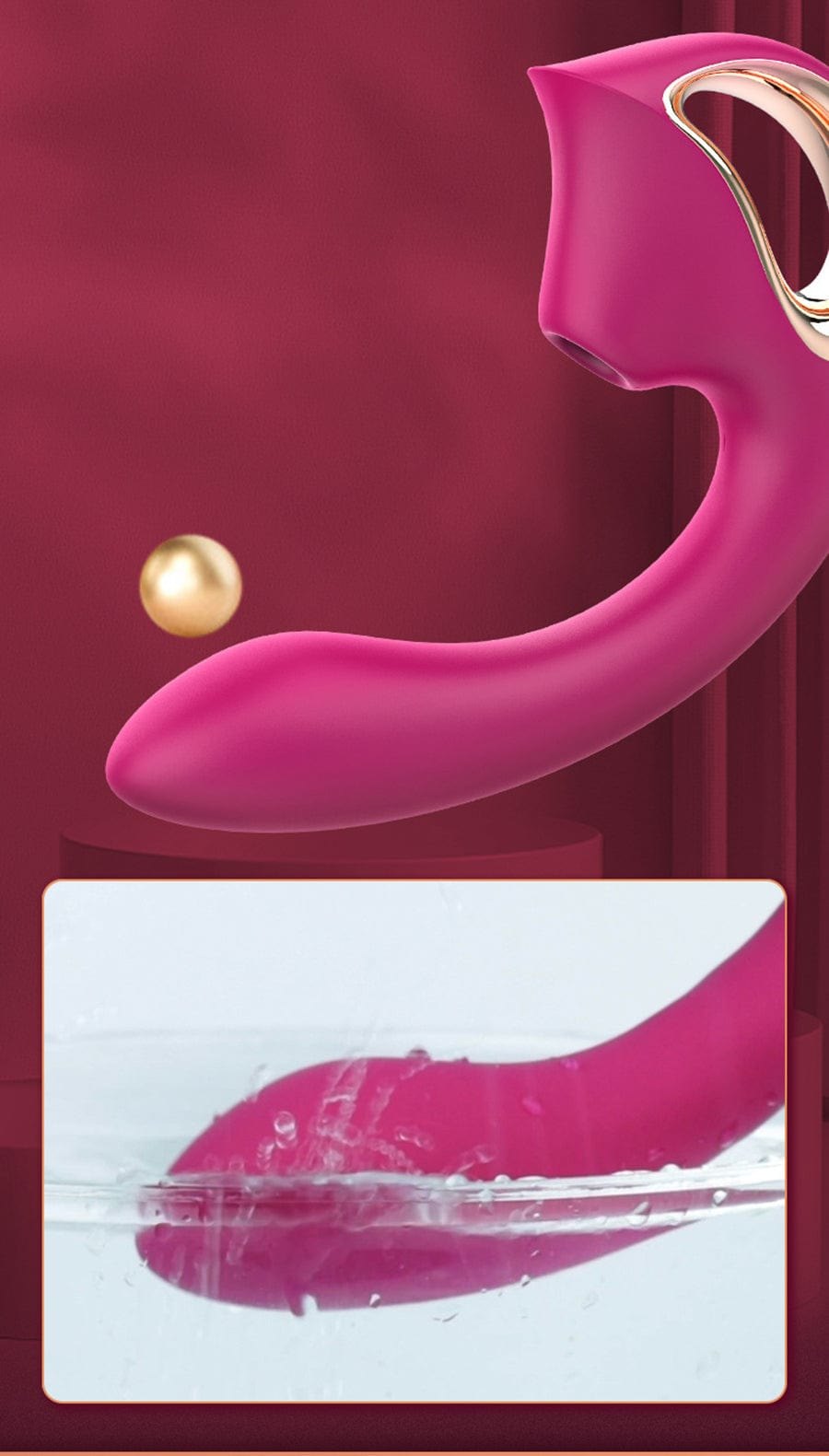 Wine Red G-Spot Suction Vibrator - Clitoral Suction Vibrator