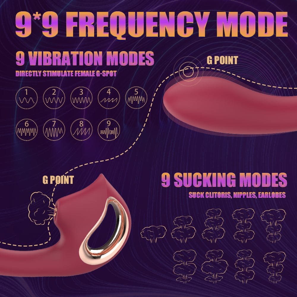 Wine Red G-Spot Suction Vibrator - Clitoral Suction Vibrator