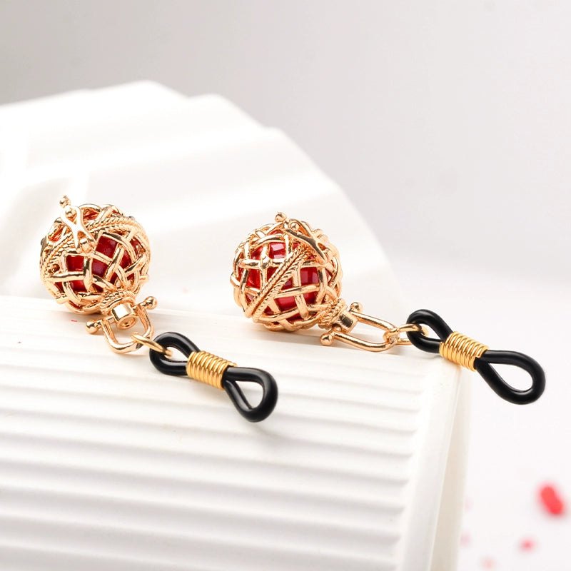 Woven Cage Tingle Nipple Clamps - Alloy Pull Pair