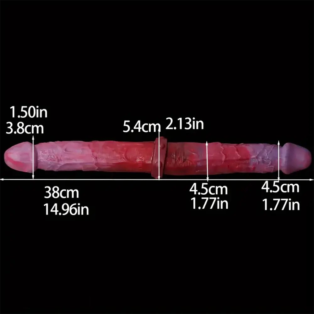 Wrinkled Double-Head Dildo 14.96 in - Large Silicone Double Dildo