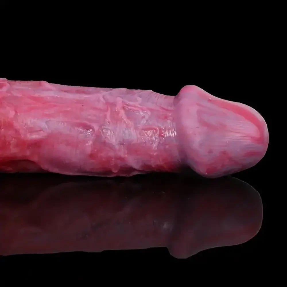 Wrinkled Double-Head Dildo 14.96 in - Large Silicone Double Dildo