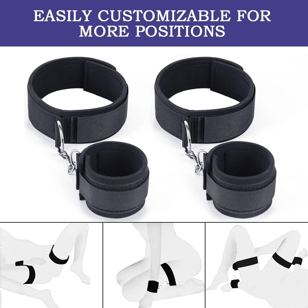 Wrist to Thigh Bondage Cuffs - adjustable sex restraints strap