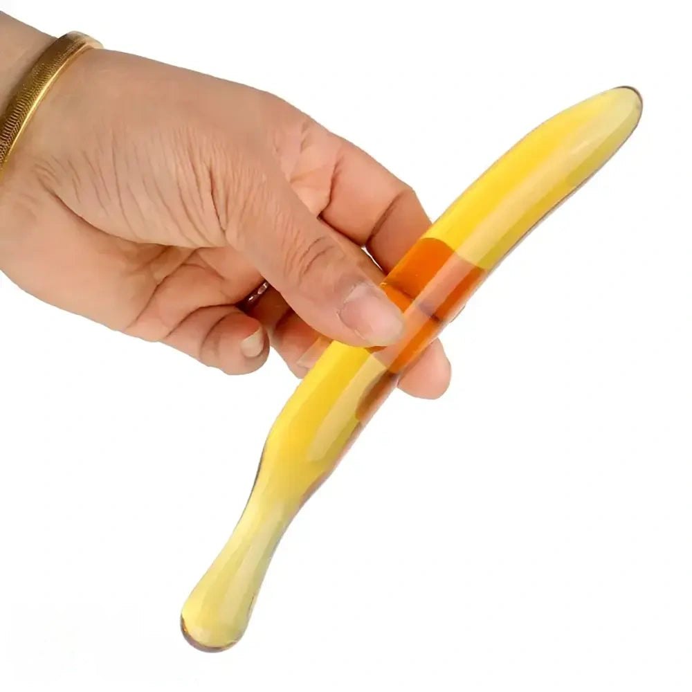 Yellow Glass Banana Dildo - Glass Dildo In Three Sizes